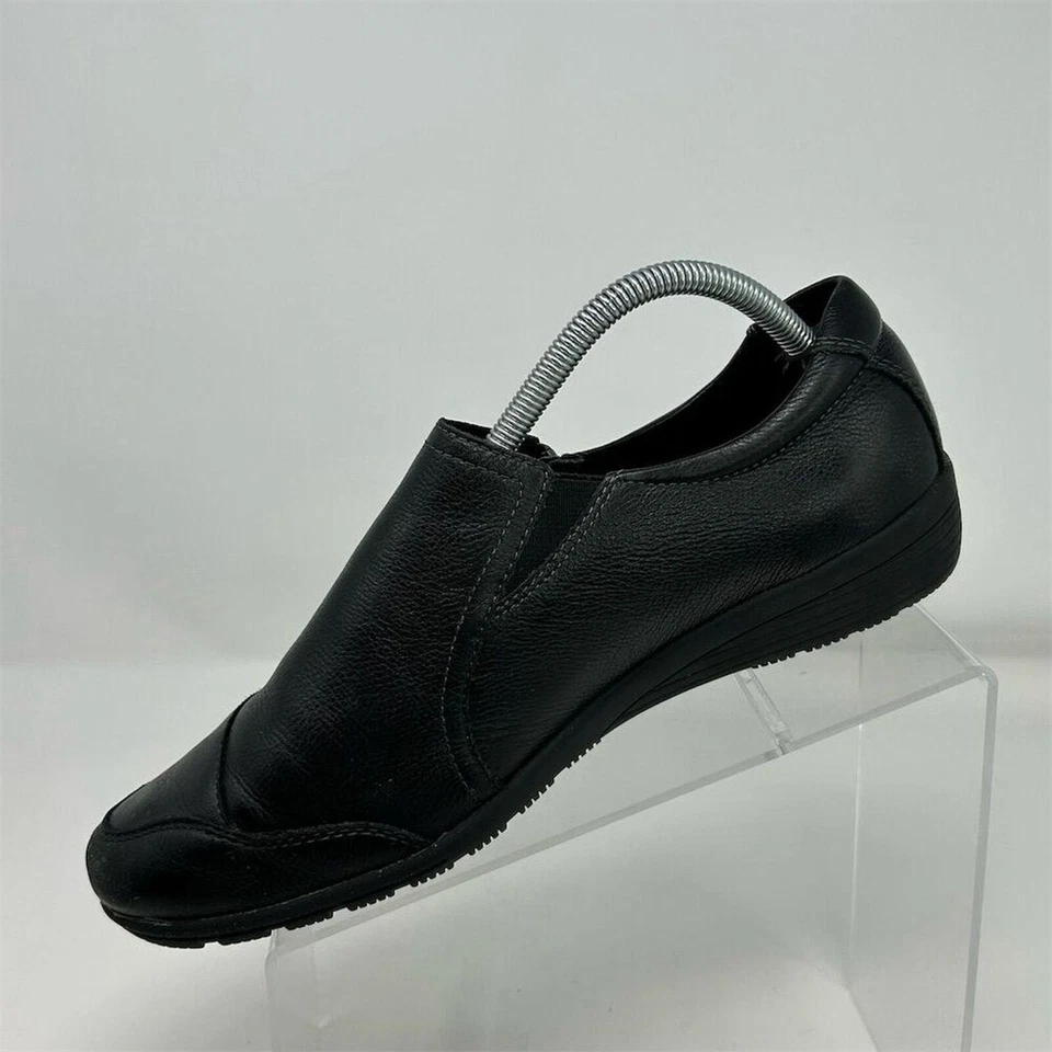 Mocasines de cuero negros Taos Character para mujer talla 10 anchos informales planos con cremallera Foto 4 de 4