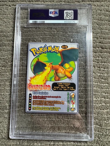 Very rare highly collectible 2002 Pokemon Wendy's Kids Charizard Card #2 - PSA 1