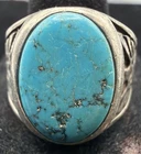 Vintage Wheeler Signed Sterling Silver Turquoise Eagle Ring Sz. 12.50/14.7 Grams
