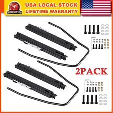 1 Pair Adjustable Universal Racing Seat Dual Lock Sliders Mount Rail Bracket Kit