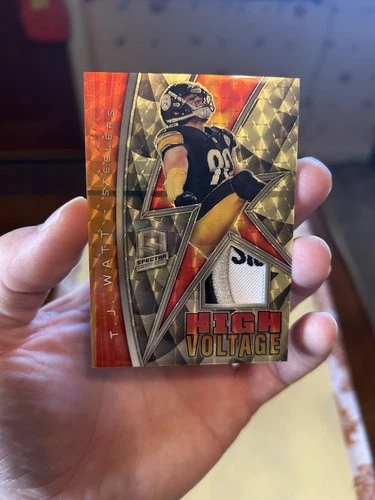 2022 Panini Spectra TJ Watt High Voltage Patch 1/1 Gold Vinyl Prizm See Photos