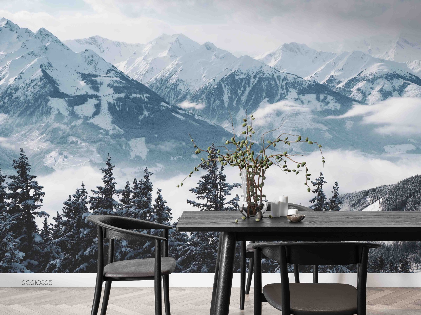 3D Snow Mountain Forest Landscape Wall Murals Wallpaper Murals Wall Sticker