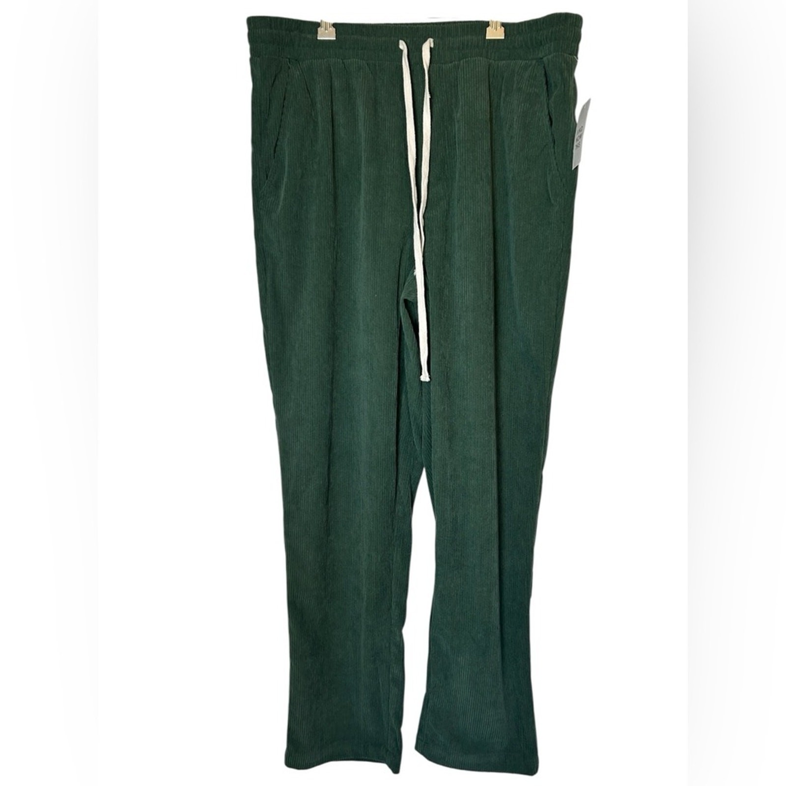NWT And Now This Green Corduroy Drawstring Pants Mens Size M  