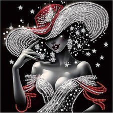 Diamond Painting Kits, Lady 5D Special Shape Diamond Art Kits for Adults, Crysta