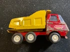 Vintage Tonka Mini 5" Red & Yellow Dump Truck Metal Pressed Steel Construction