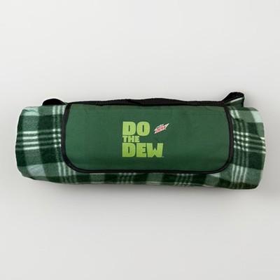Mountain Dew  Do the Dew  Green Plaid Promo Picnic Blanket Roll-Up