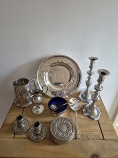 Mixed Lot Collectable Silverware And Pewter Trinkets Curios W.J.Myatt And MORE
