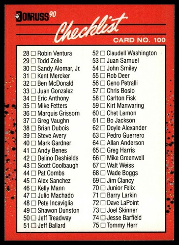 1990 Checklist 28-129 #100