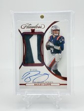 2022 Panini Flawless - Rookie Patch Autographs Bailey Zappe #RPA-BZ Ruby /15