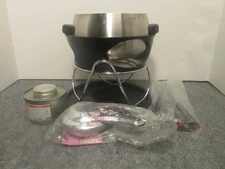 Stainless Steel Fondue Set With 9 Skewers