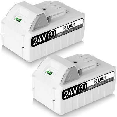 2Pack 6.0Ah Li-Ion Battery For Snow Joe + Sun Joe iON+ 24V 24VBAT-LTX 24VBAT-LTW