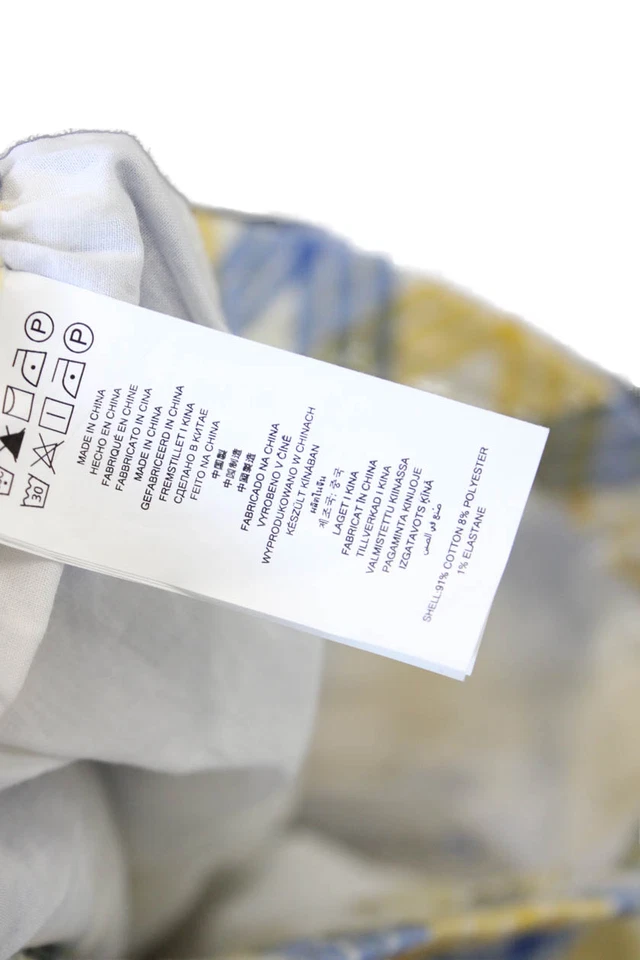 Michael Michael Kors Womens Plaid A Line Skirt White Blue Yellow Cotton Small - Image 4 of 4