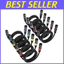Durable XLR Mic Cables 2ft 10 Pack - Male to Female