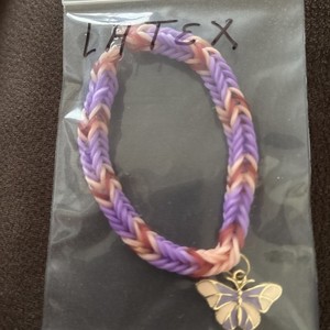 Loom Band 1-Charm Latex Handmade Bracelet, Individually Bagged