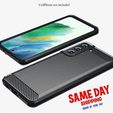 Heavy-Duty Carbon Fiber Soft Slim TPU Case f Samsung Galaxy S21 FE 5G SM-G990U