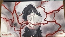 MagicCon Las Vegas 2025 Exclusive Peach Momoko Lightning Bolt Foil Playmat