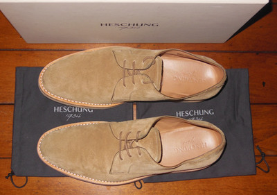 Heschung  Cooper Suede Derby Dress Shoes Size  US 10.5   11.5   UK 9.5 SEPIA