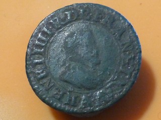 HENRI IV DOUBLE TOURNOIS 1607 A (PARIS) RARE & QUALITE TB !