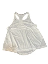 Nike Dri Fit Women's Medium White Running Tank Top Reflective Nike Logo