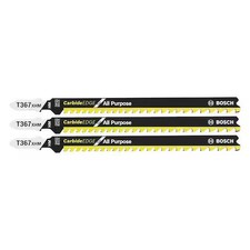 Bosch T367xhm3 Jig Saw Blade Set, Carbide, T Shank, Pk3