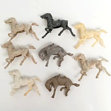 1950s Vintage Hard Plastic Horse Playset Western - Lot of 8