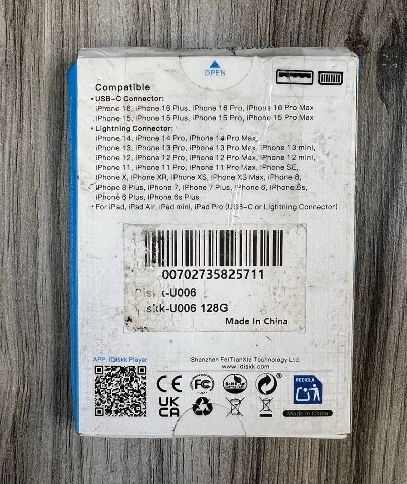 iDiskk 128GB Photo Stick Flash Drive iPhone iPad USB-C Lightning Backup NIB - Image 2 of 4