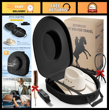 Extra Large Waterproof Hat Box for Cowboy Travel - Hard Case Storage Organizer,