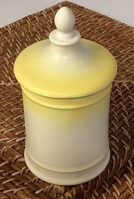 Nantucket Old Spouter Porcelain/Ceramic Yellow & White Jar With Lid Signed