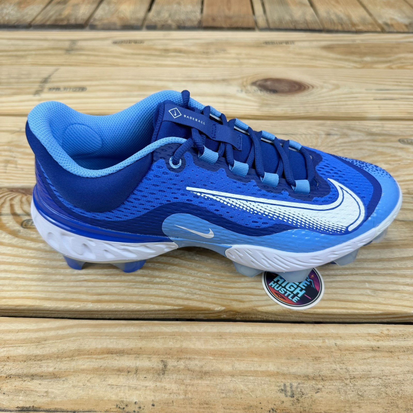 Nike Alpha Huarache Elite 4 Low MCS Baseball Cleats Men 9.5 Blue DX6962-416 New