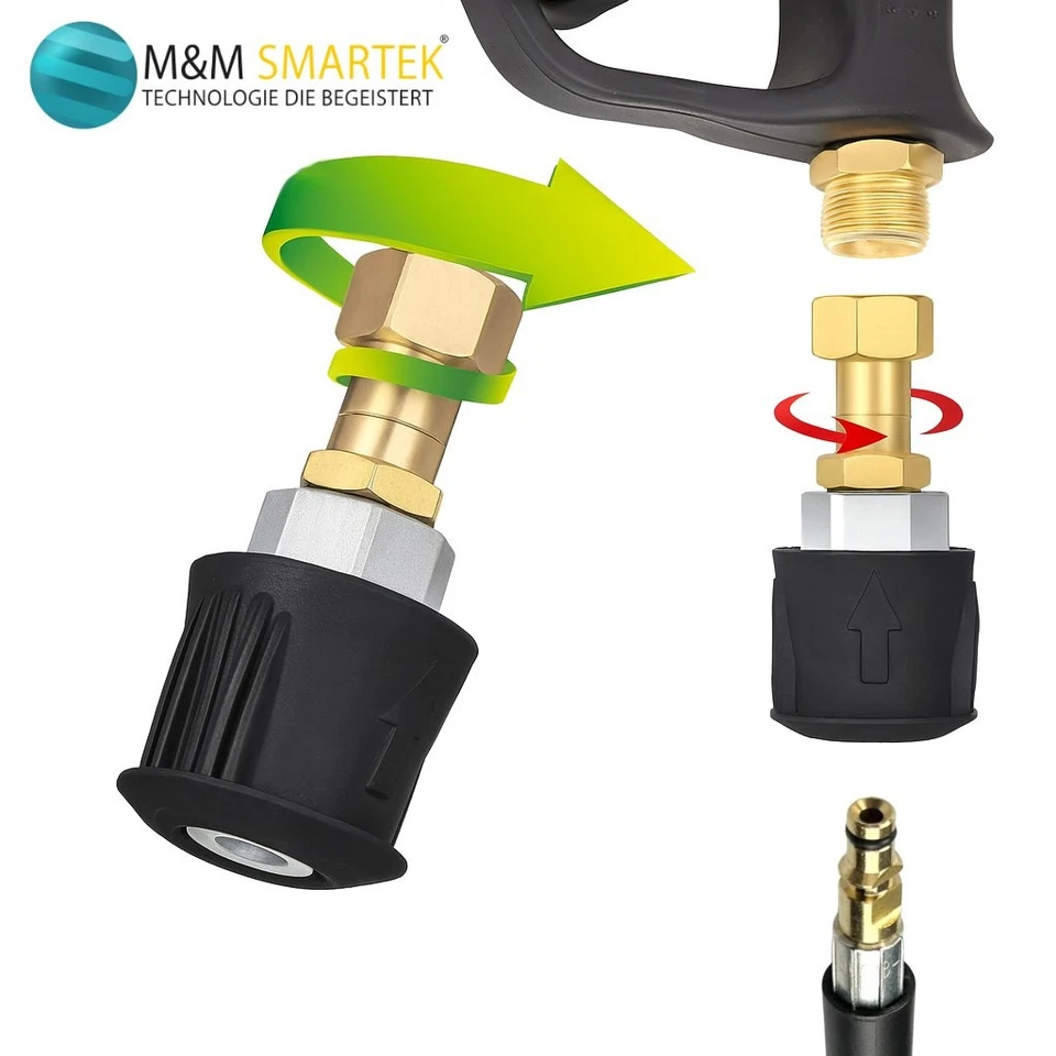 M&M SMARTEK® Adapter für Kärcher Quick Connect M22 IG Schnellkupplung Messing 360° drehbar