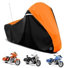 Motorcycle Cover 420D Waterproof Touring Side Box 107"-Side Box Black Orange