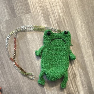 Marks & Spencer Green Frog Beaded Shoulder Bag Animal Face Button Closure