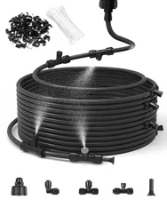 60FT Patio Misting Cooling System with 22 Nozzles for Outdoor Water Fun