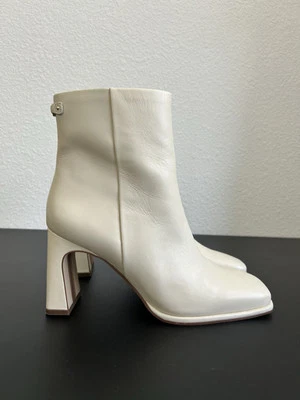 NUEVO SAM EDELMAN Moderno Marfil Puntera Cuadrada Botines Talla 9.5M - Imagen 1 de 4