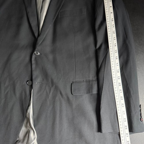Fubu Collection Mens Suit Set Pinstripe 3 Piece Black Size 50L 44W - Picture 5 of 12