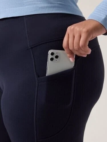 Athleta Altitude Stash Pocket Polartec Tight Navy #428836 NWT $119 MP Med Pet - Image 4 of 4