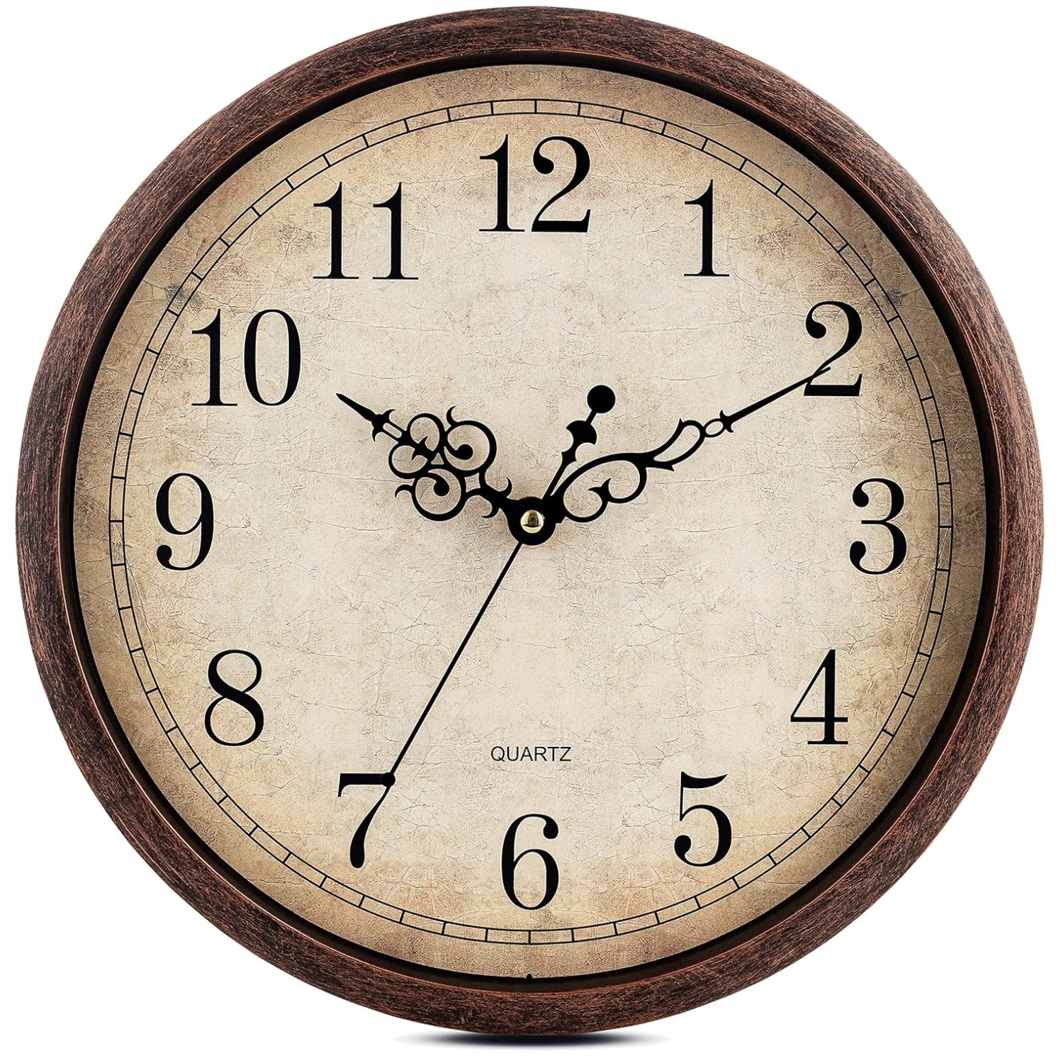 Vintage Brown 12" Silent Wall Clock