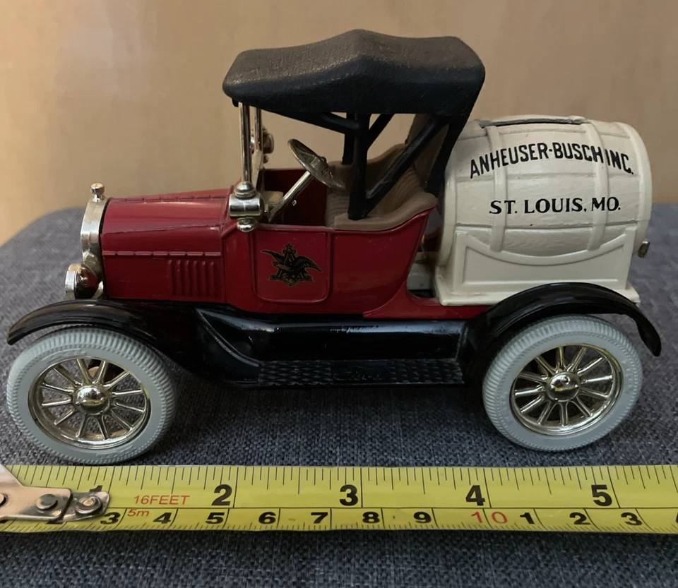 ERTL Diecast Metal 1918 Ford Model T Runabout Anheuser Busch Delivery Truck Bank - Image 3 of 4