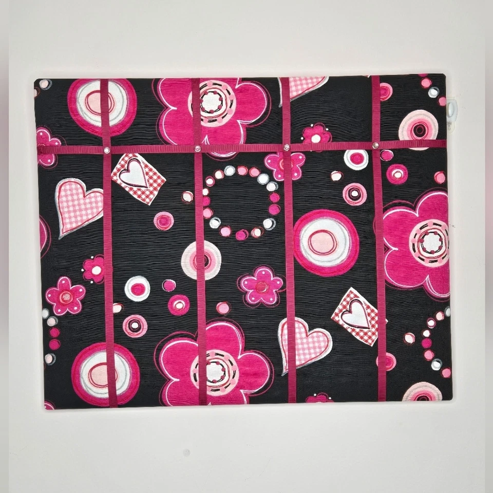 NWOT French Memo Board - Black & Pink Floral - Image 4 of 4