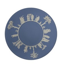 Vintage Wedgwood England Blue Jasperware Grecian Sacrifice Figures Plate 9.5”