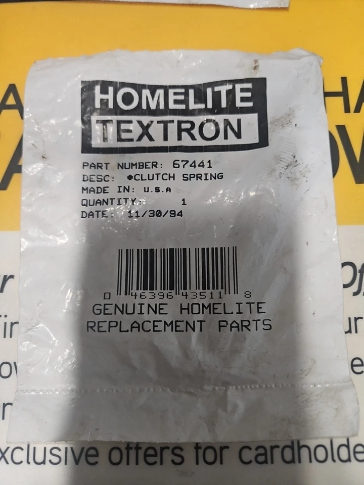 Muelle de embrague Homelite OEM para motosierra Super XL-925 tipo 10415 P/N 67441 Foto 2 de 2