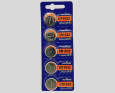 MURATA  CR1632 LITHIUM 3V  BATTERY -Exp.2032- 5 Pcs
