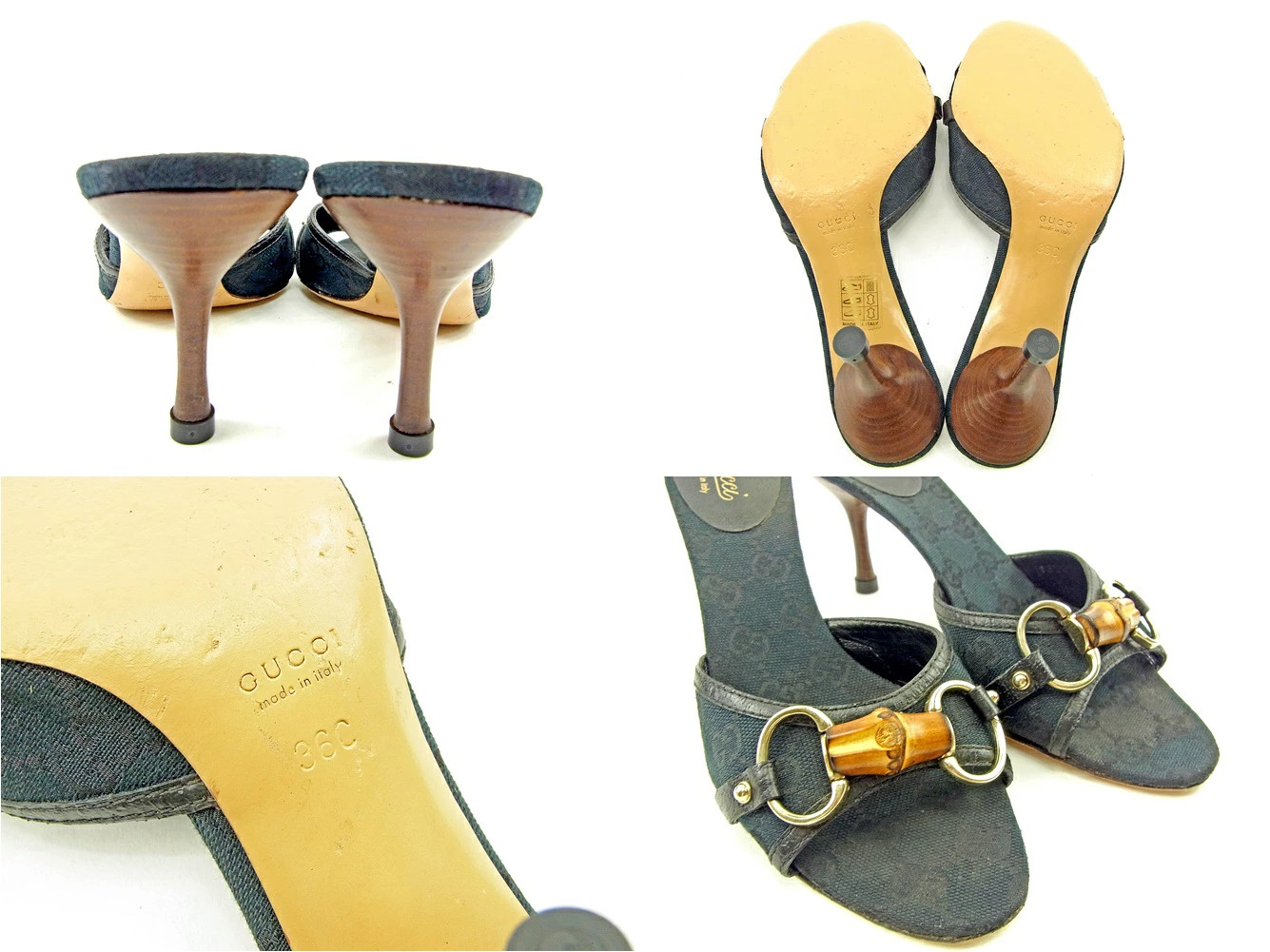 GUCCI Sandals GG Pattern Black Ladies Brand High Brand Vintage thumbnail 6