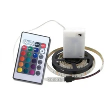 Battery Powered 5050 SMD RGB LED Strip Light Flexible Waterproof Remote Control