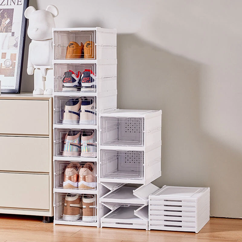 Free install 3 6Tier Shoe Storage Boxes Drawer Multi Function Shoe