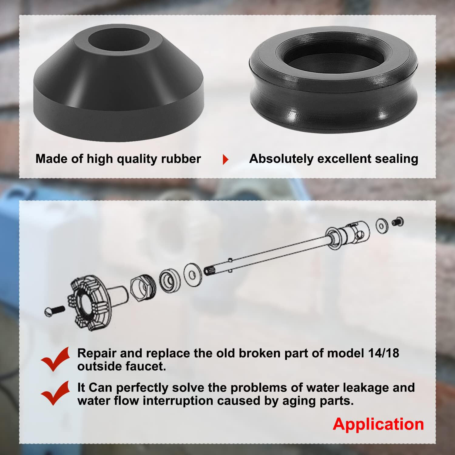 RK-14MH Repair Kit Metal Handle Outside Faucet Compatible with Model 14,Model 18