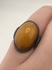 925 Sterling silver Amber Ring Size 5
