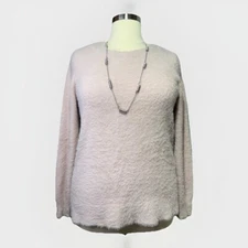 Gaiam Fuzzy Soft Sweater Women’s Size XL Light Pink Yoga Casual Cozy