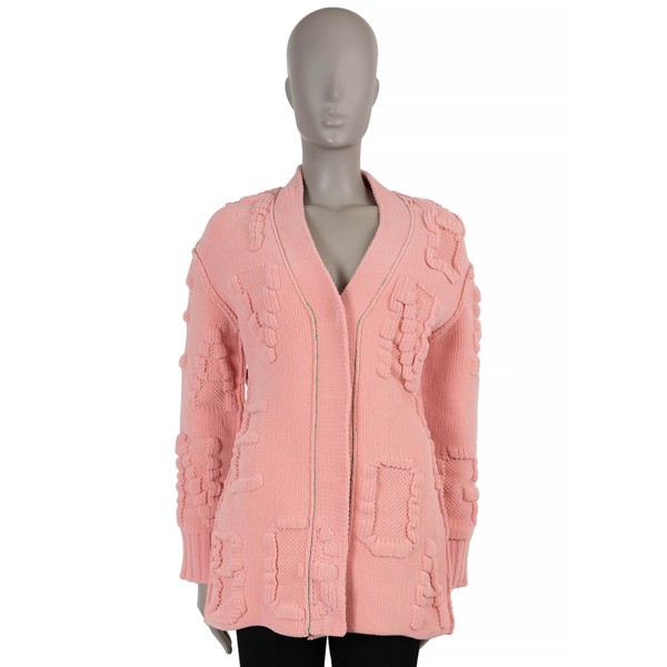 71483 auth BOTTEGA VENETA pink 2022 LOGO CHENILLE Strickjacke Pullover S