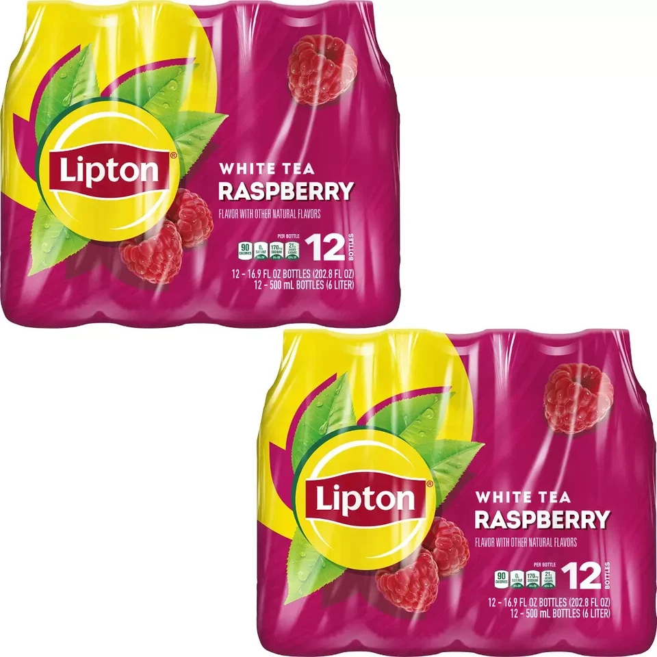 Frambuesa de té blanco helado Lipton, 16,9 onzas líquidas, paquete de 24 Foto 3 de 4